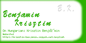 benjamin krisztin business card